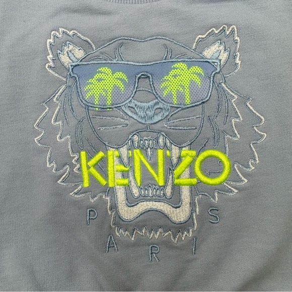 NWT KENZO Kids Baby Tiger Logo Embroidered Sweatshirt Blue Size 6M - Picture 3 of 16